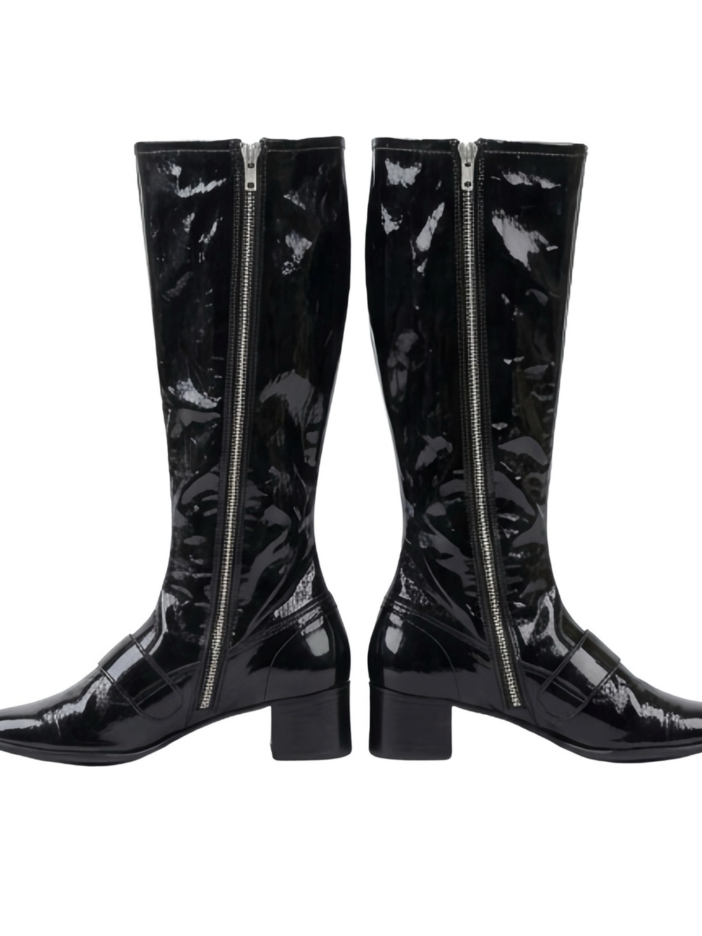 Vintage 1970s Black Patent Go-Go Boots - Size 9 - Picture 10 of 16